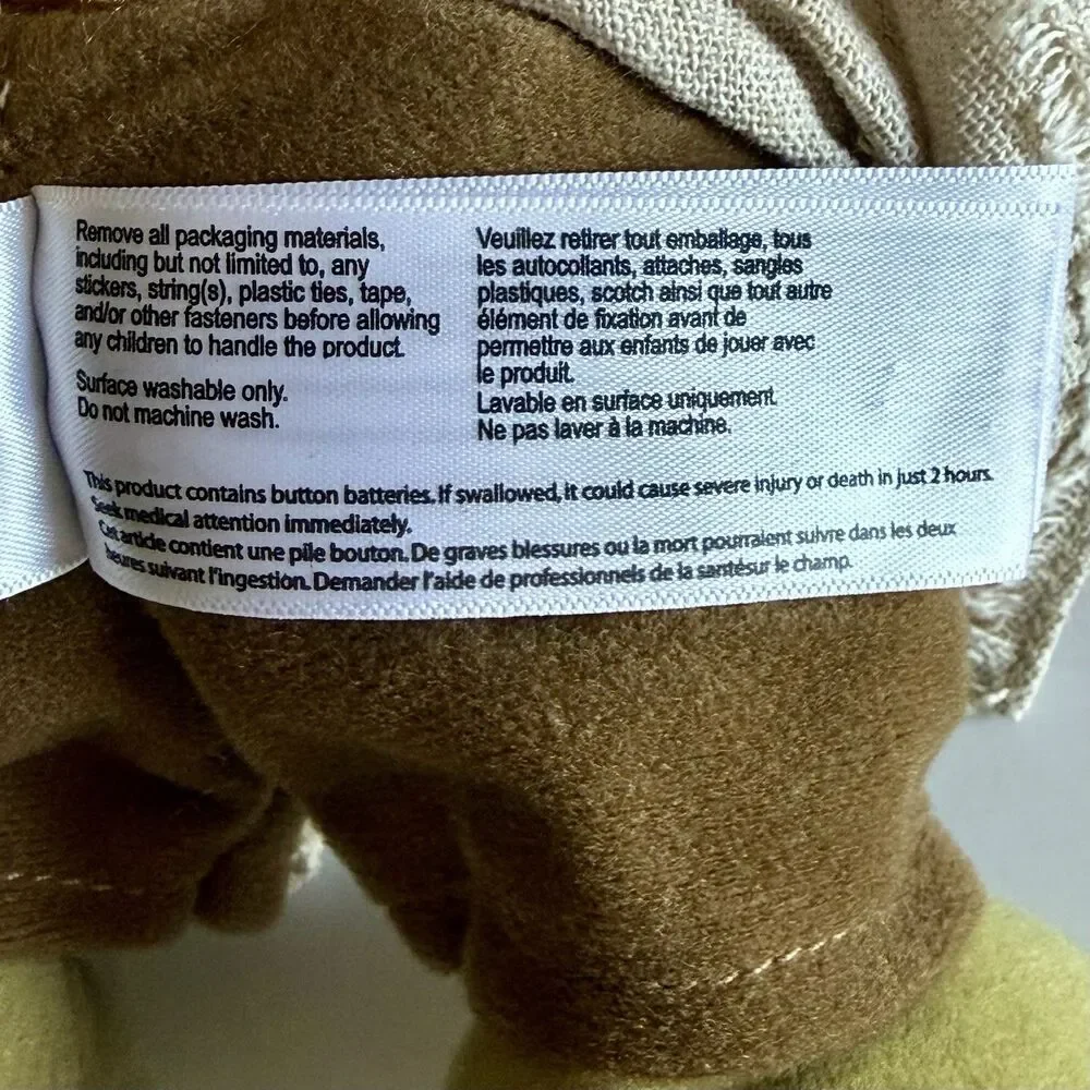 Disney Star Wars Yoda Felt with Linen Jacket Stuffed Animal 9 Inches Tall - READ